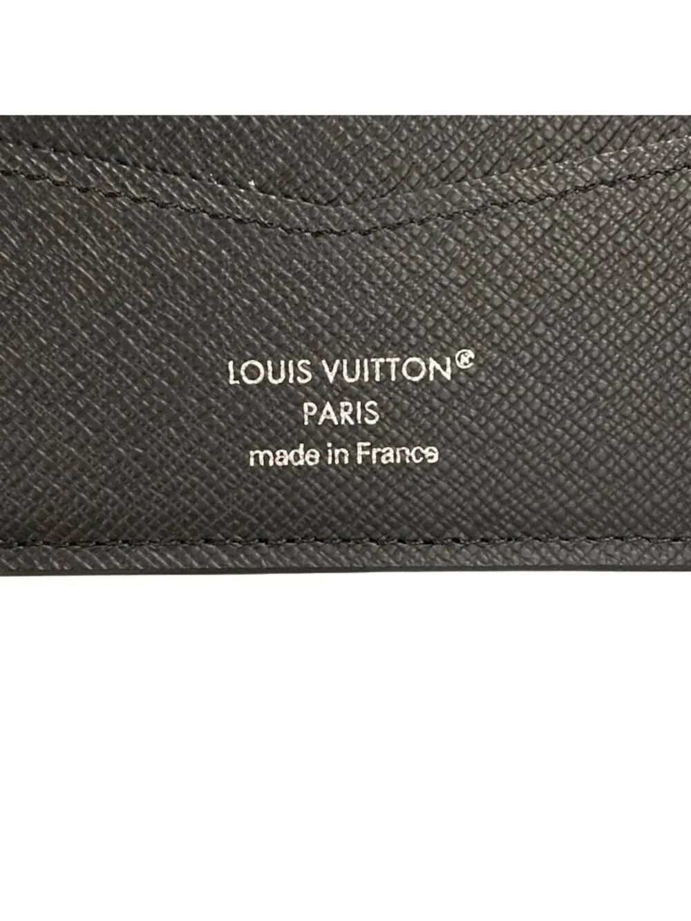 Louis Vuitton Wallet Taiga Portefeuille Calf Black Leather Cowhide